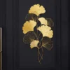 Elegante Wanddeko GINKGO 110cm gold in filigraner Blattform