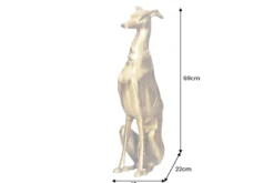 Elegante Windhund Skulptur GREYHOUND 70cm Aluminium Design Figur