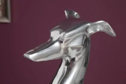 Elegante Windhund Skulptur GREYHOUND 70cm Aluminium Design Figur