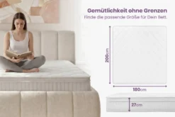 Ergonomische Boxspringmatratze CLOUD FLEX 180x200cm Tonnentaschenfederkern 7-Zonen
