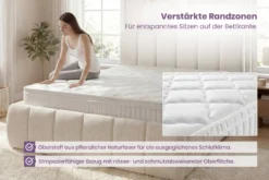 Ergonomische Boxspringmatratze CLOUD FLEX 160x200cm Tonnentaschenfederkern 7-Zonen