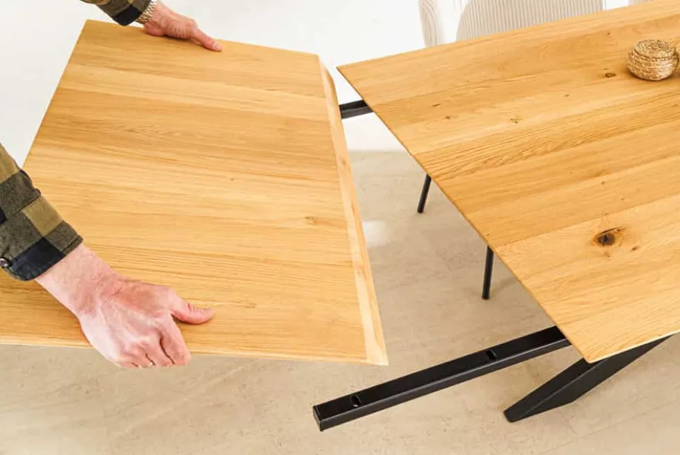 2er Set Ansteckplatten WILD OAK 50cm natur Wildeiche Verlängerung Schweizer Kante