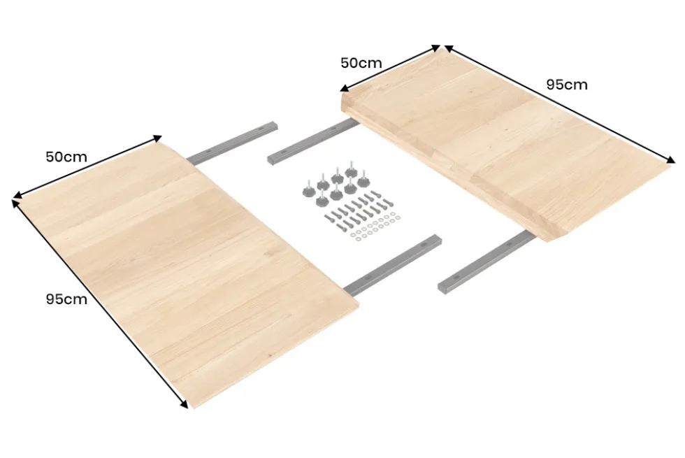 2er Set Ansteckplatten WILD OAK 50cm natur Wildeiche Verlängerung Schweizer Kante