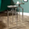2er Set Beistelltische ABSTRACT 60cm silber Metall rund Shabby Chic Design