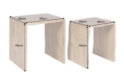 2er Set Beistelltische MAMMUT 55cm braun massives Akazienholz
