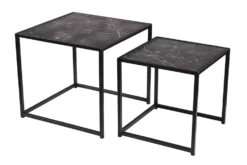 2er Set Beistelltische SLIM LINE 50cm graphit Metall Couchtische