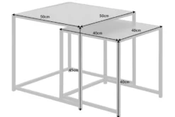 2er Set Beistelltische SLIM LINE 50cm graphit Metall Couchtische