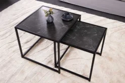 2er Set Beistelltische SLIM LINE 50cm graphit Metall Couchtische