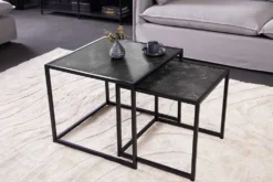 2er Set Beistelltische SLIM LINE 50cm graphit Metall Couchtische