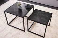 2er Set Beistelltische SLIM LINE 50cm graphit Metall Couchtische