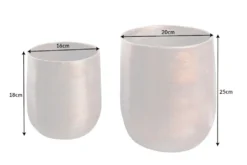 2er Set Blumentopf FLOWERS L 15/20cm Metall kupfer geflammt