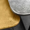 2er Set Couchtisch ABSTRACT 60cm gold silber schwarz Metall handmade