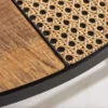 2er Set Couchtisch VIENNA LOUNGE 70cm rund Mangoholz massiv Wiener Geflecht Metall schwarz
