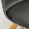 2er Set Design Stuhl SCANDINAVIA MEISTERSTÜCK grau Kunstleder natur Metall Eichen-Optik