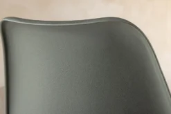2er Set Design Stuhl SCANDINAVIA MEISTERSTÜCK grau Kunstleder natur Metall Eichen-Optik