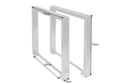 2er Set Tischgestell U-FRAME 80cm Edelstahl gebürstet matt Tischbeine Kufe Esstisch