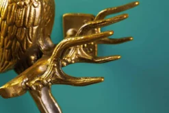 2er Set Wandgarderobe WILDLIFE BIRDS 45cm gold Metall Hammerschlag Design handmade