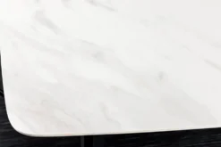 Esstisch MILANO 160cm weiß Marmor Keramik schwarzes Metallgestell