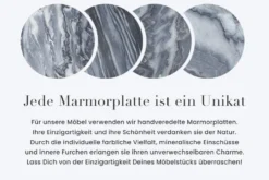 Exklusiver Couchtisch NOBLE 65cm grau echter Marmor rund silber Metall