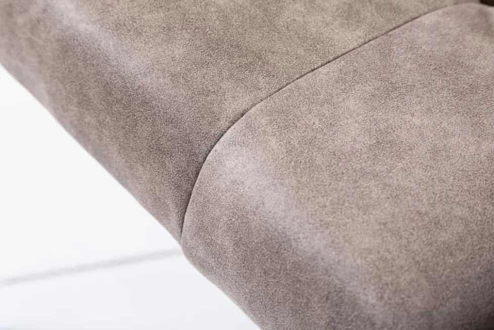 Exklusiver Design Stuhl LOFT Microfaser vintage taupe mit Armlehne