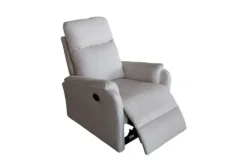 Exklusiver 1er Kinosessel HOLLYWOOD beige Strukturstoff elektrische Liegeposition
