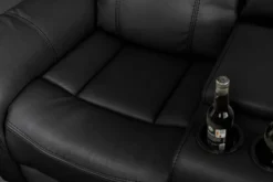 Exklusiver 5er Kinosessel HOLLYWOOD schwarz Ecksofa Getränkehalter Stauraum