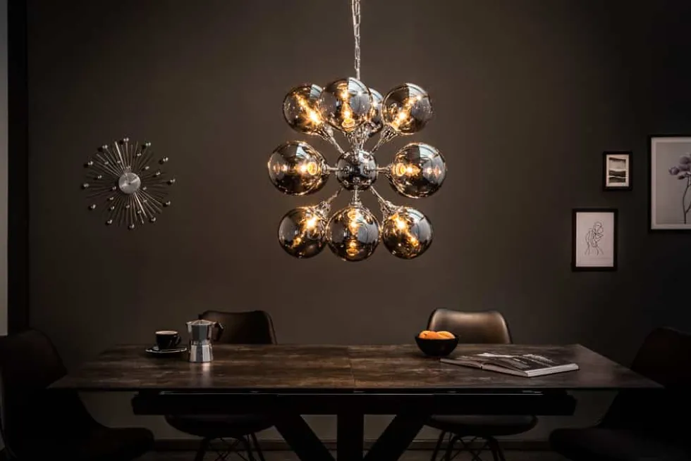 Extravagante Hängeleuchte GALAXY 72cm silber Hängelampe Modern Design