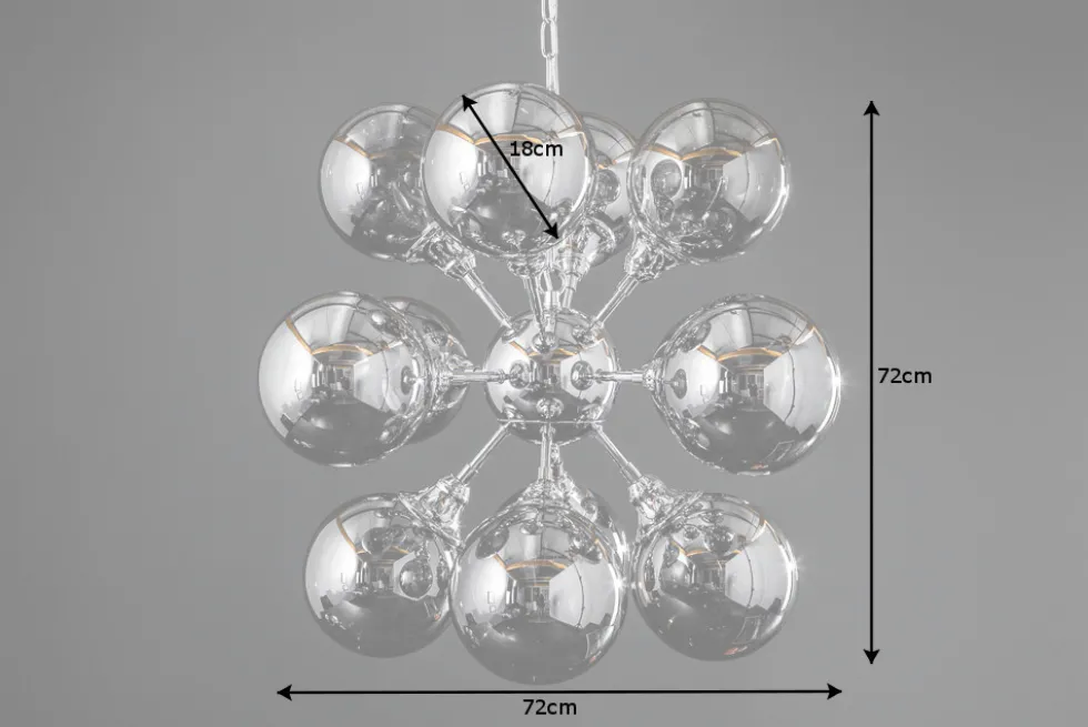 Extravagante Hängeleuchte GALAXY 72cm silber Hängelampe Modern Design