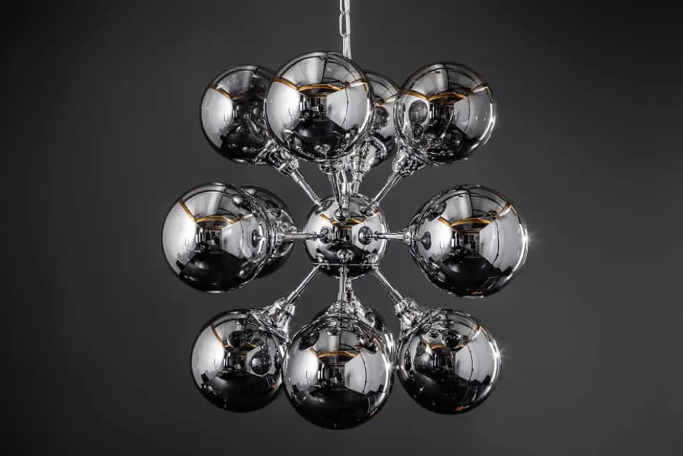 Extravagante Hängeleuchte GALAXY 72cm silber Hängelampe Modern Design