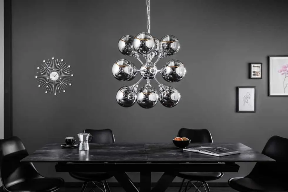 Extravagante Hängeleuchte GALAXY 72cm silber Hängelampe Modern Design