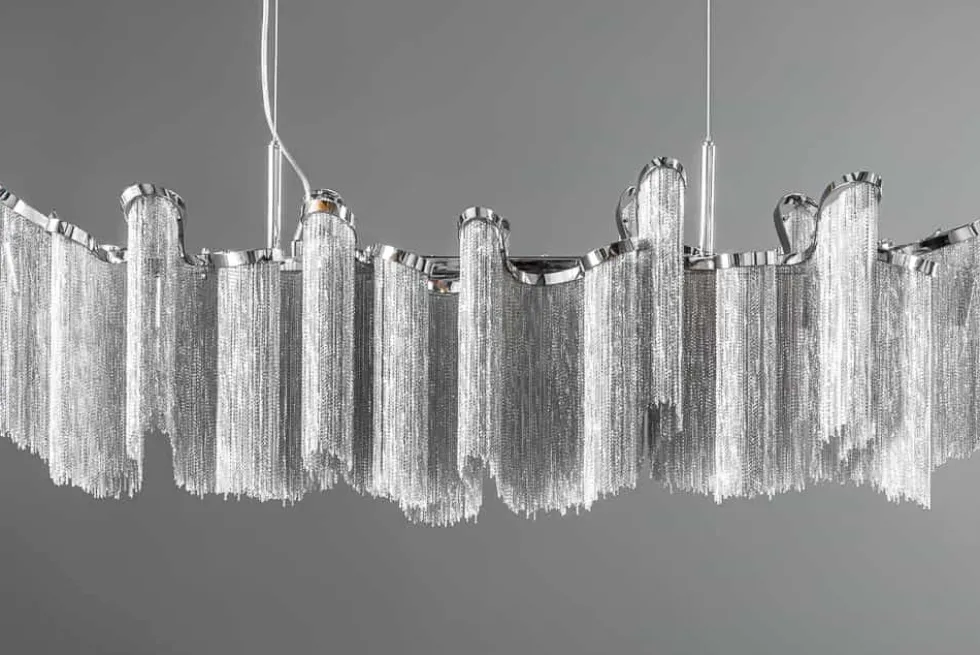 Extravagante Hängeleuchte ROYAL 120cm silber Hängelampe
