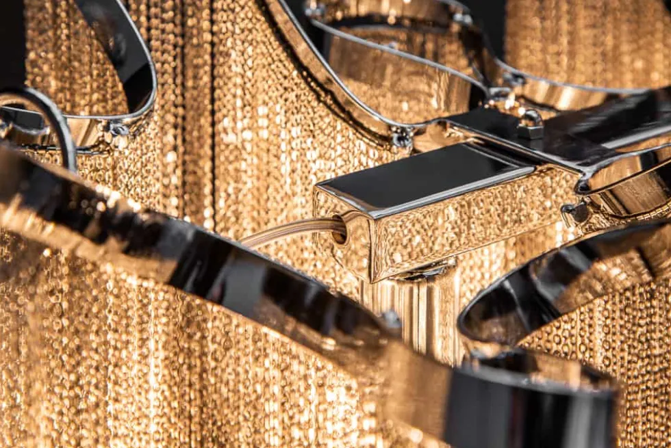 Extravagante Hängeleuchte ROYAL 120cm silber Hängelampe