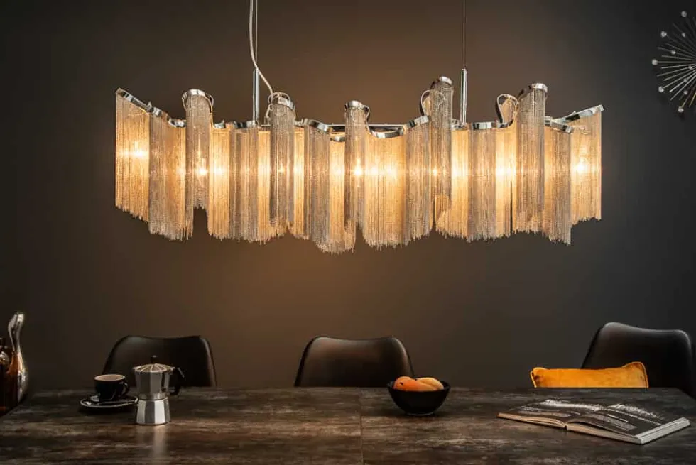 Extravagante Hängeleuchte ROYAL 120cm silber Hängelampe
