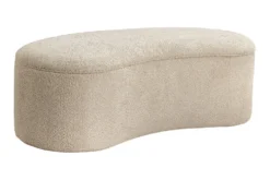 Extravagante Polsterbank ELEMENTAL 120cm champagner beige Feinstrick Bouclé mit Stauraum