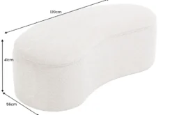 Extravagante Polsterbank ELEMENTAL 120cm champagner beige Feinstrick Bouclé mit Stauraum