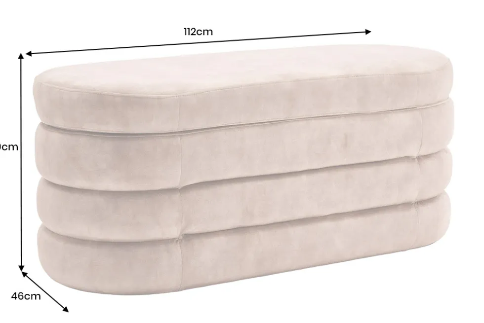 Extravagante Polsterbank VOGUE 115cm senfgelb Samt Sitzbank mit Stauraum