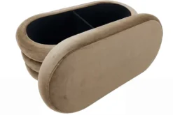 Extravagante Polsterbank VOGUE 85cm champagner Samt Sitzbank mit Stauraum