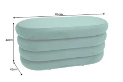Extravagante Polsterbank VOGUE 85cm grün Samt Sitzbank mit Stauraum