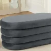 Extravagante Polsterbank VOGUE 85cm grau Samt Sitzbank mit Stauraum