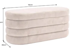 Extravagante Polsterbank VOGUE 115cm rost braun Samt Sitzbank mit Stauraum