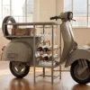Extravaganter Bartisch SCOOTER 180cm salbei Retro-Konsole Motorroller Mangoholz Upcycling