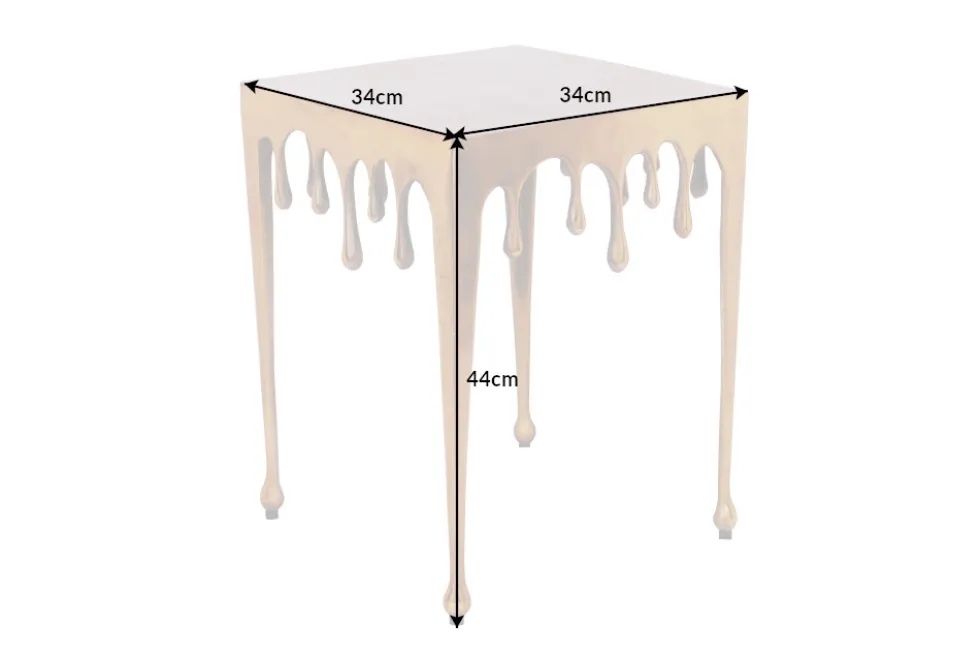 Extravaganter Beistelltisch LIQUID LINE S 34cm gold Tropfen-Design