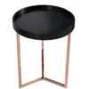 Extravaganter Beistelltisch MODULAR 40cm matt schwarz kupfer rund inkl. Tablett