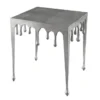 Extravaganter Couchtisch LIQUID LINE L 46cm silber Tropfen-Design