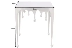Extravaganter Couchtisch LIQUID LINE L 46cm silber Tropfen-Design