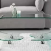Extravaganter Glas Couchtisch FANTOME 90cm transparent