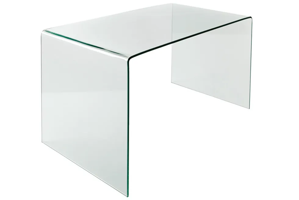 Extravaganter Glas Schreibtisch FANTOME 120cm transparent Esstisch Ganzglastisch