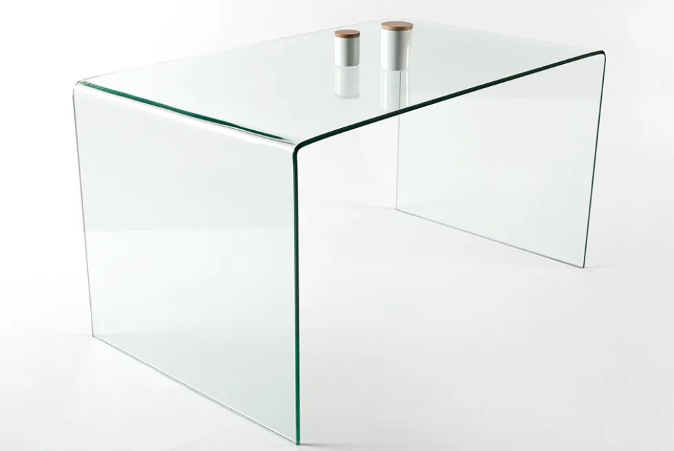 Extravaganter Glas Schreibtisch FANTOME 120cm transparent Esstisch Ganzglastisch