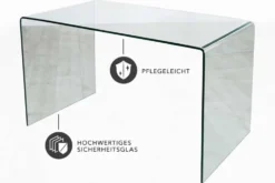 Extravaganter Glas Schreibtisch FANTOME 120cm transparent Esstisch Ganzglastisch