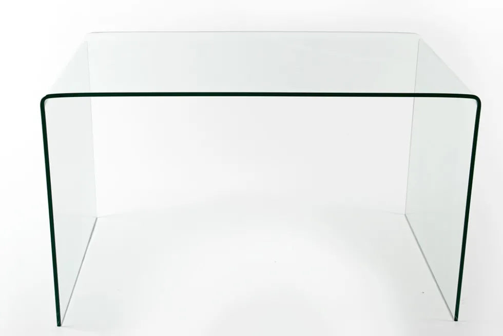 Extravaganter Glas Schreibtisch FANTOME 120cm transparent Esstisch Ganzglastisch